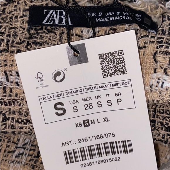 Zara Tweed Shift Dress Sz S - Picture 7 of 9